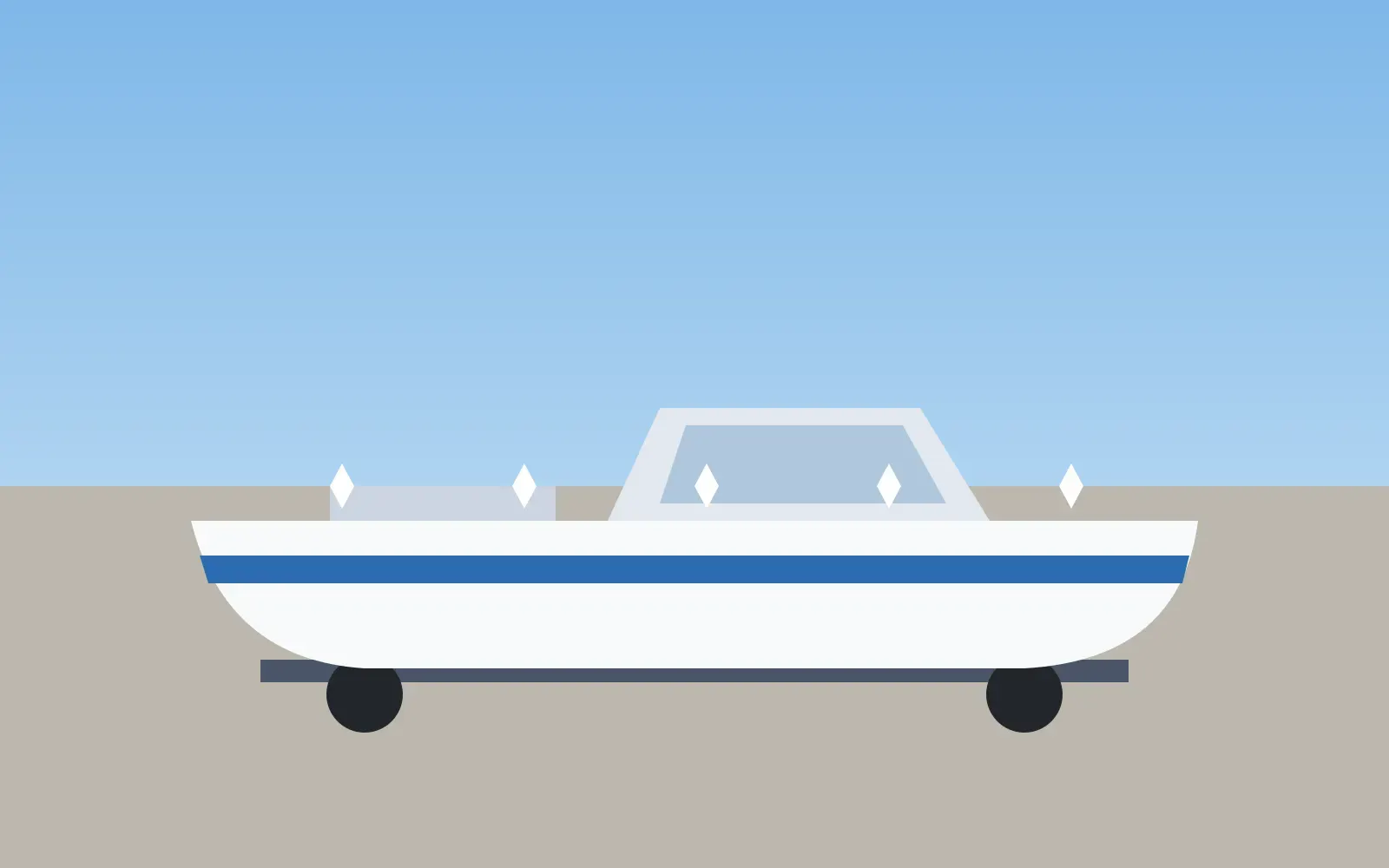 Illustration of a clean boat on its trailer